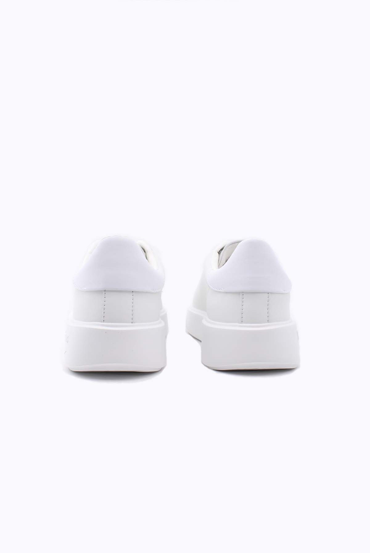 Scarpe Sneaker in pelle con scudetto Buck01 total white