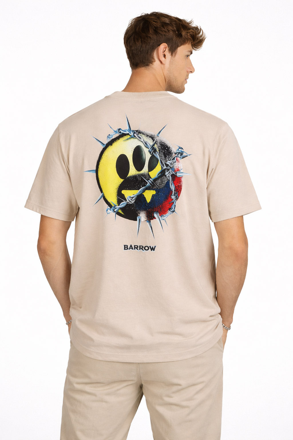 Barrow T-Shirt Uomo BRW Logo Spinato
