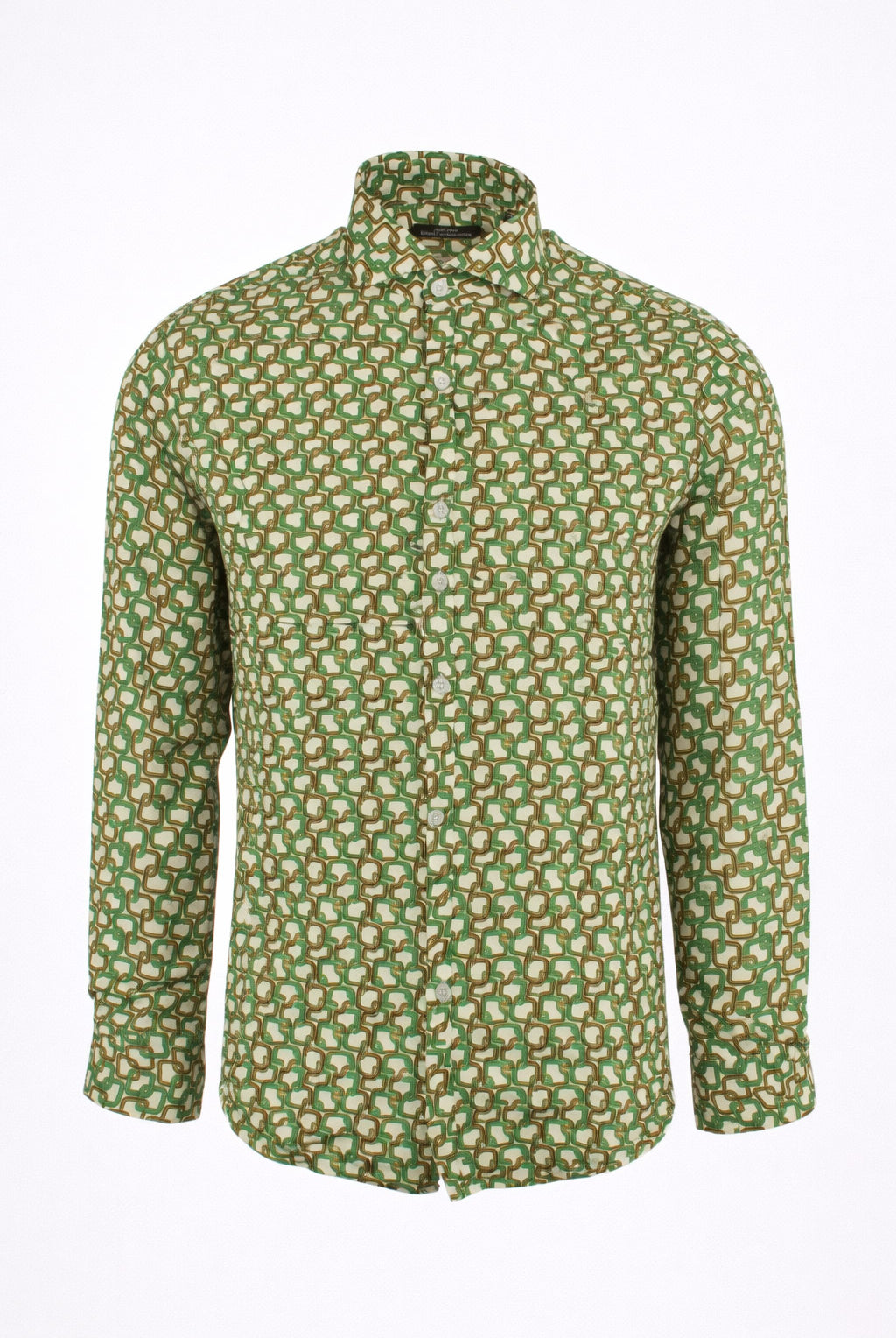 Camicia uomo fantasia geometrica slim fit in viscosa