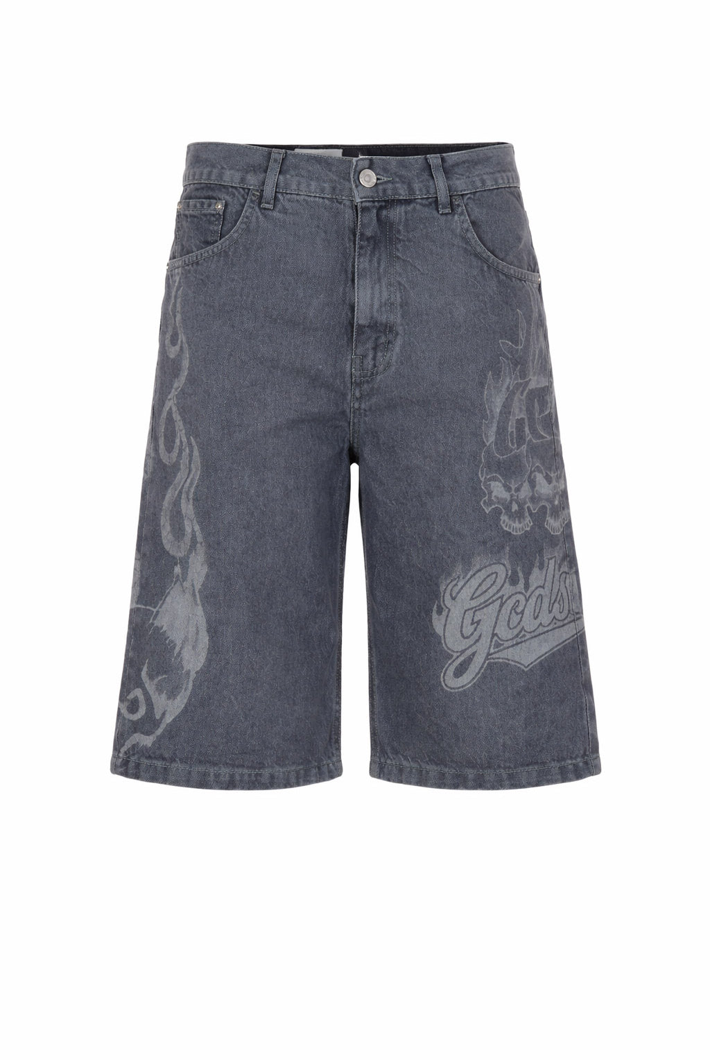 Bermuda Uomo Denim con Stampa e Logo