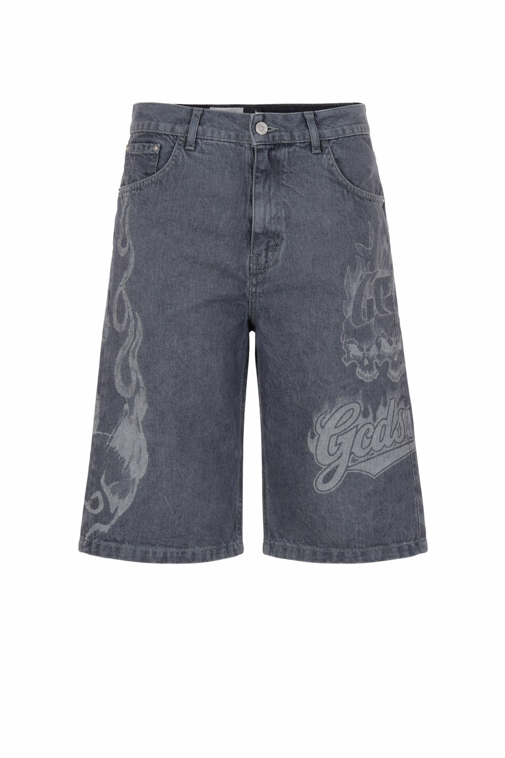 Bermuda Uomo Denim con Stampa e Logo