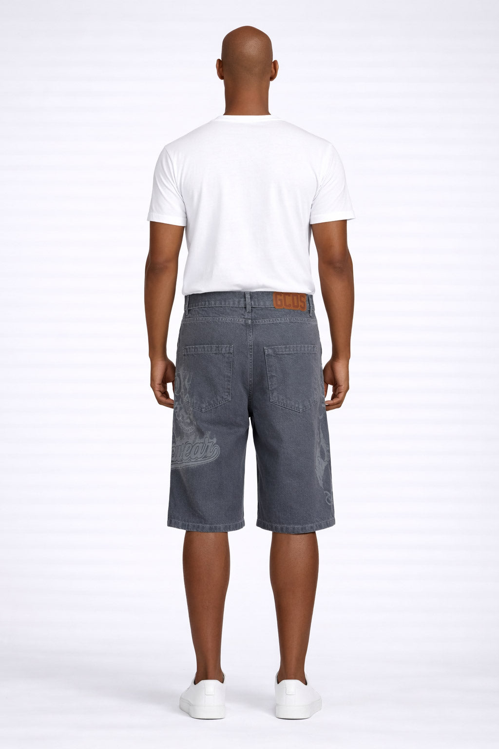 Bermuda Uomo Denim con Stampa e Logo
