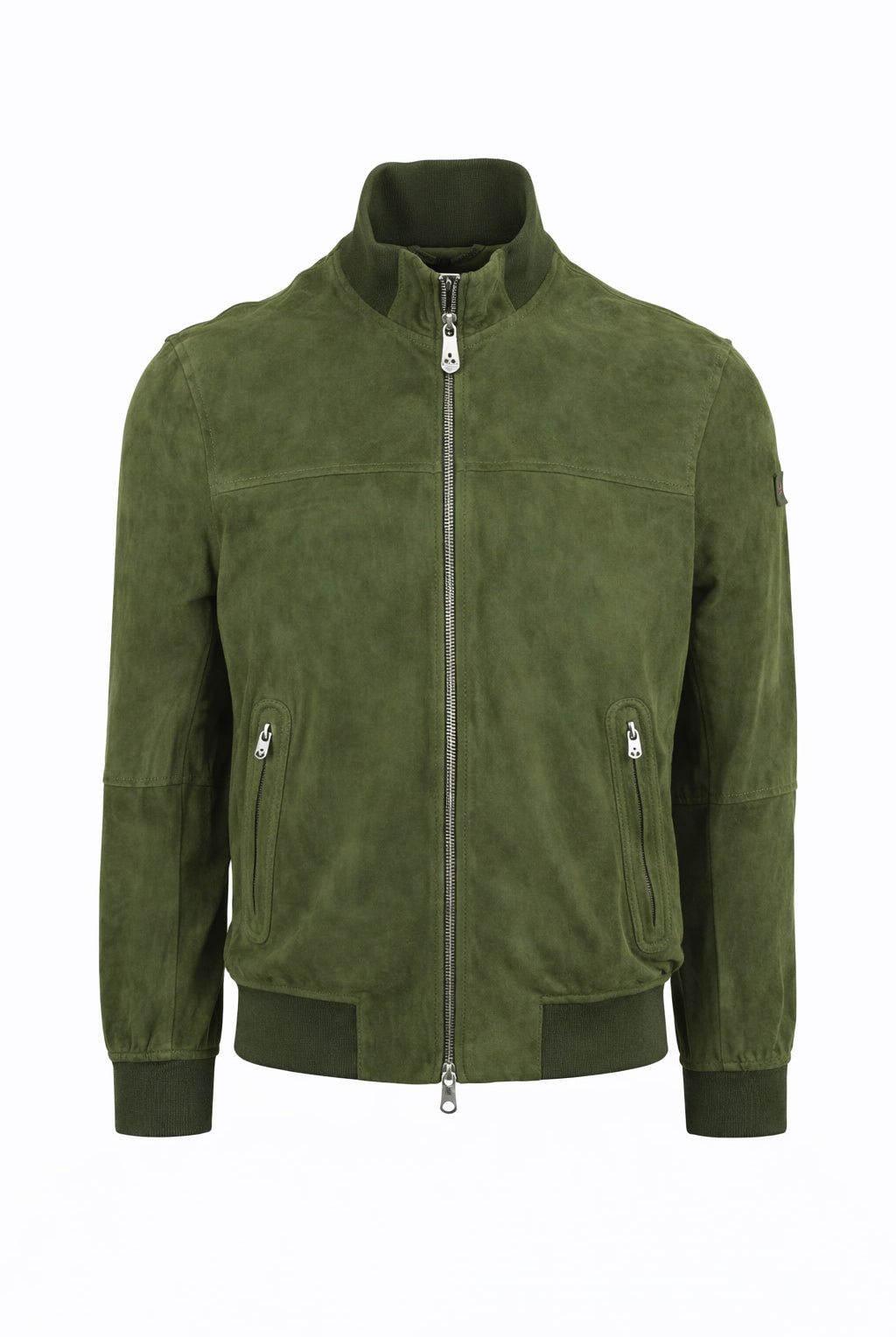 Giubbotto Uomo Sands in Suede Collo Alto Zip Argento