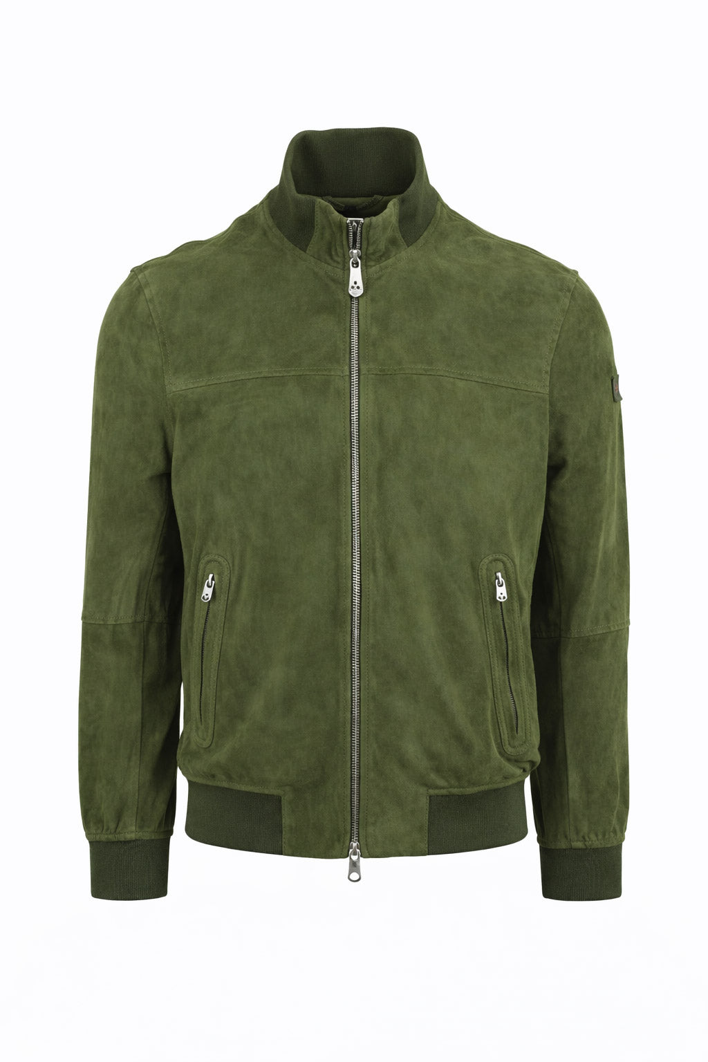 Giubbotto Uomo Sands in Suede Collo Alto Zip Argento