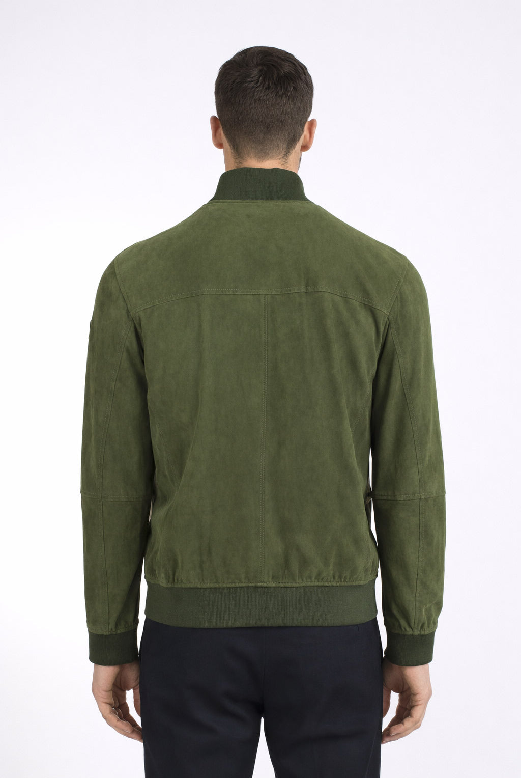 Giubbotto Uomo Sands in Suede Collo Alto Zip Argento