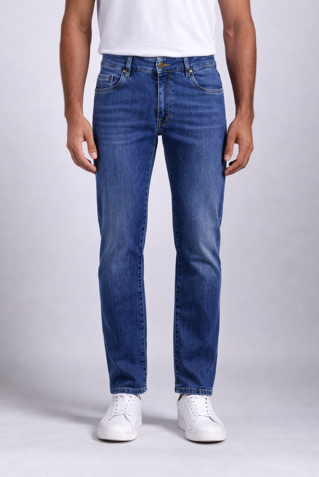 Jeans Uomo 5 Tasche Denim Stretch Slim
