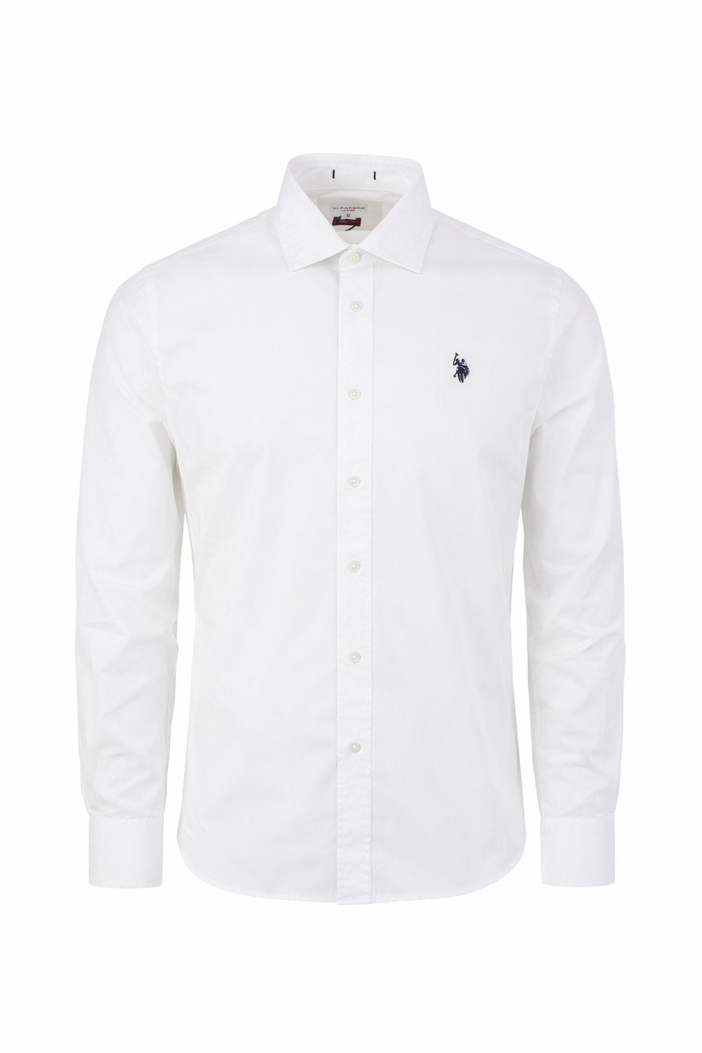 Camicia uomo cotone stretch con logo slim fit