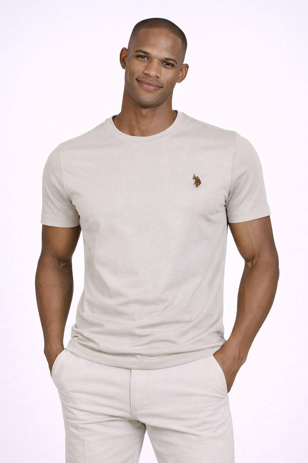 T-Shirt Uomo Cotone con logo ricamato