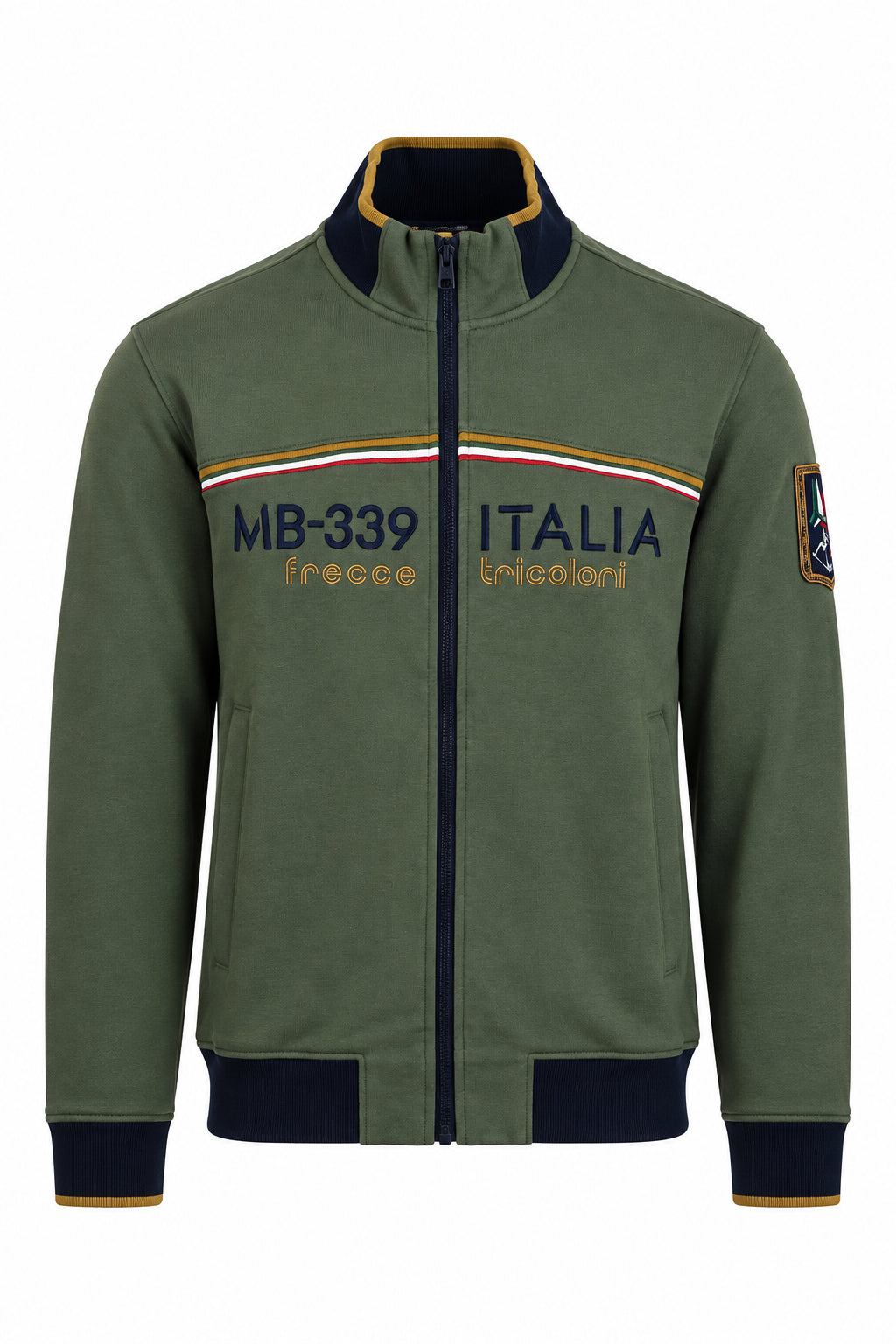 Felpa cardigan zip uomo collo alto