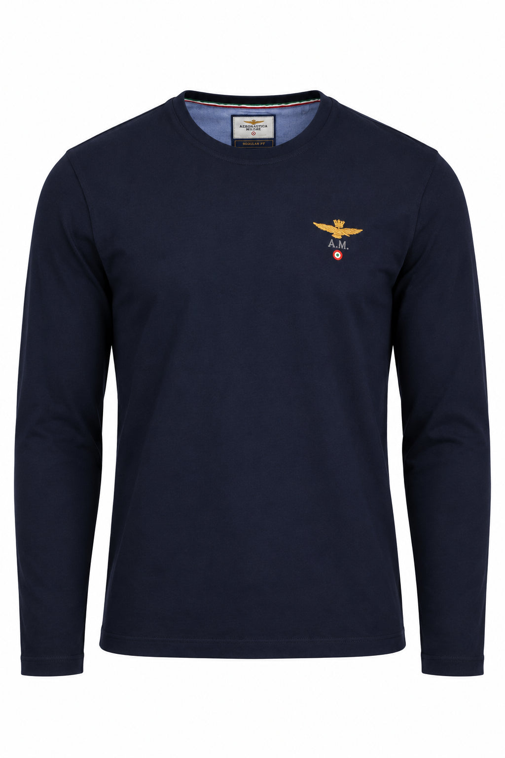 Tshirt manica lunga in jersey con logo ricamato