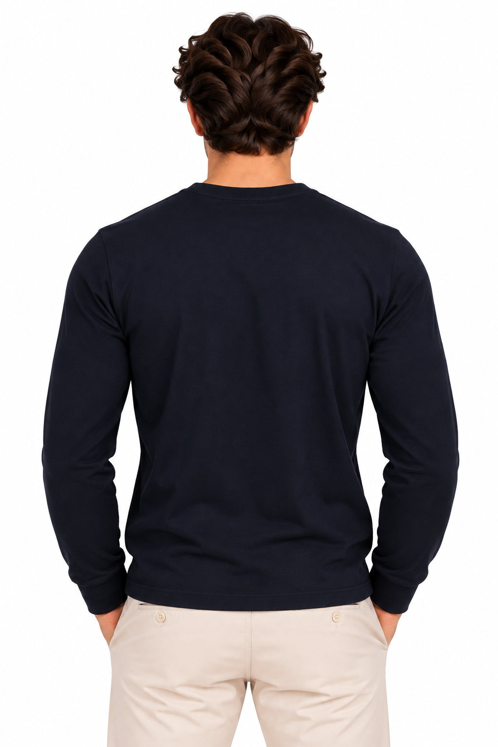 Tshirt manica lunga in jersey con logo ricamato