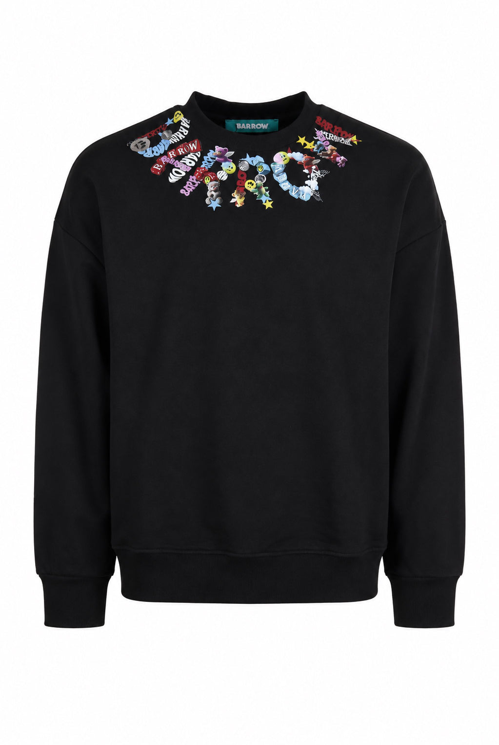 Felpa girocollo unisex con Logo lettering multicolor sul Collo