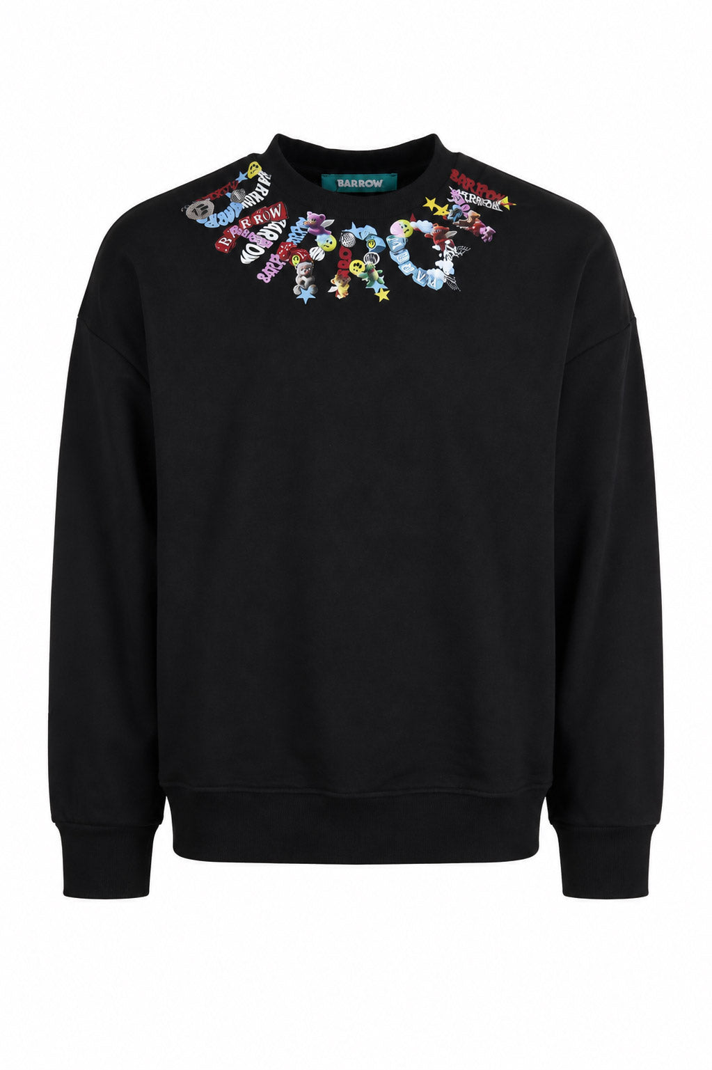 Felpa girocollo unisex con Logo lettering multicolor sul Collo