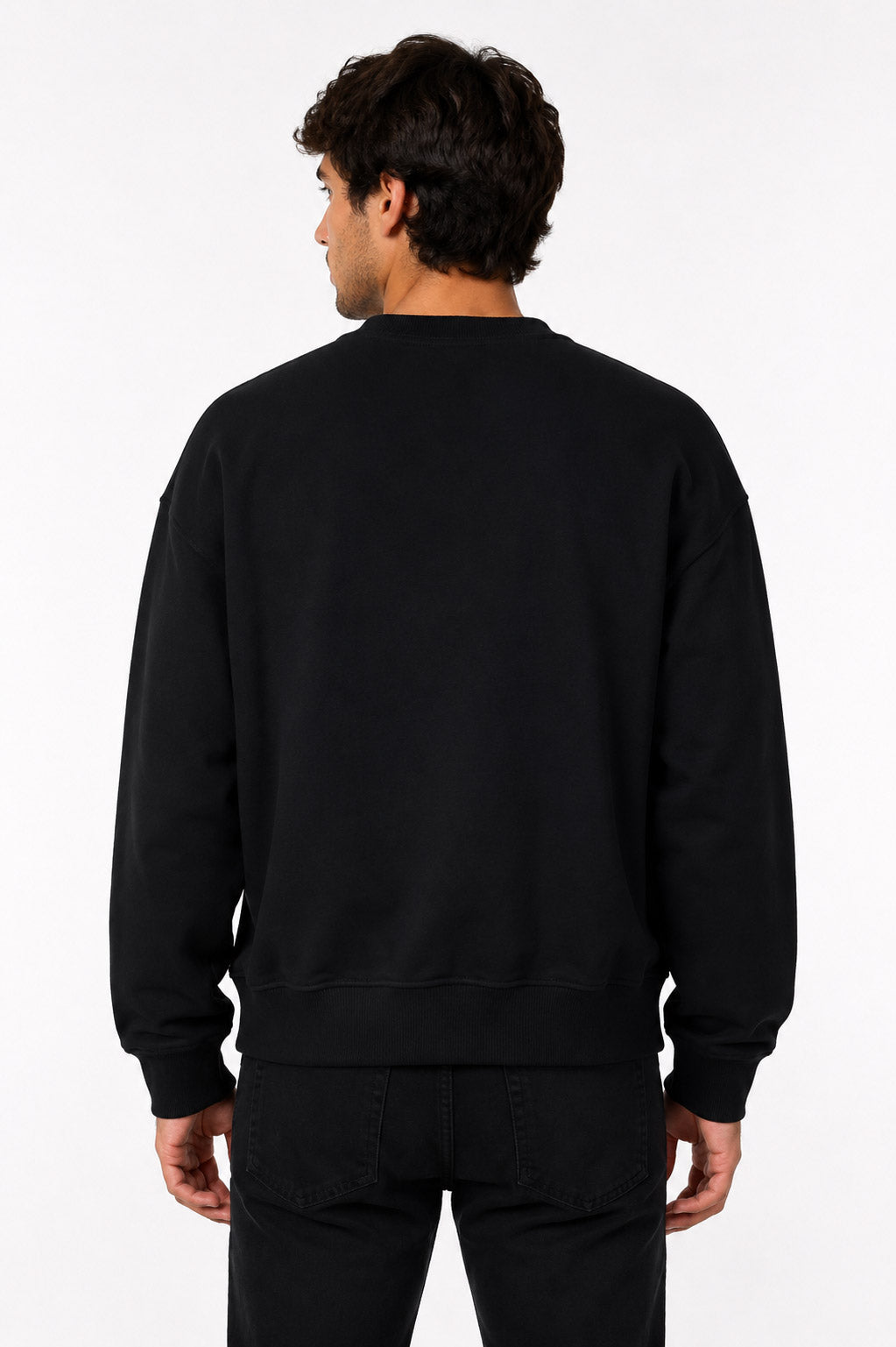 Felpa girocollo unisex con orsetto e lettering Barrow