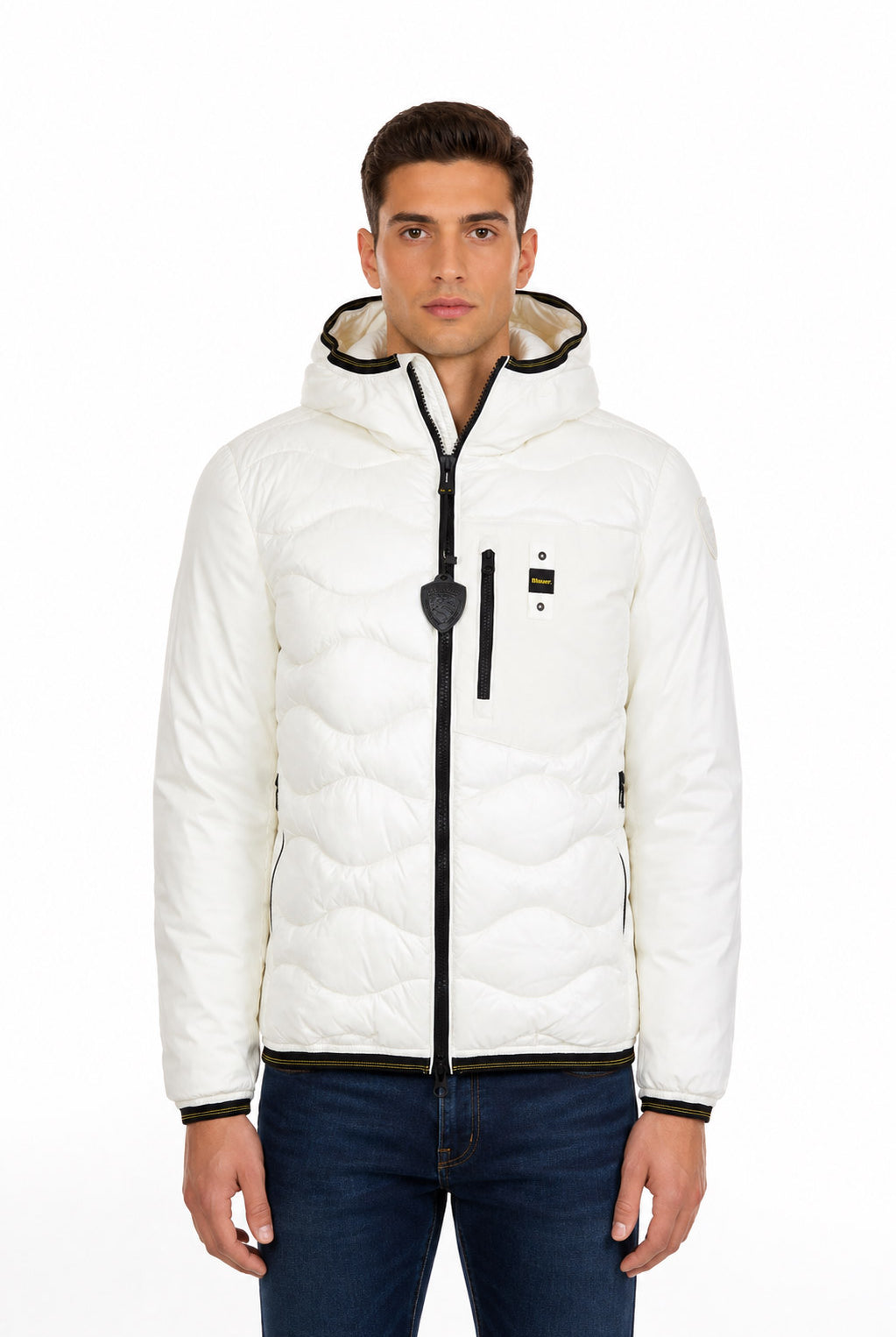Piumino in nylon e neoprene con tasca ALBERT