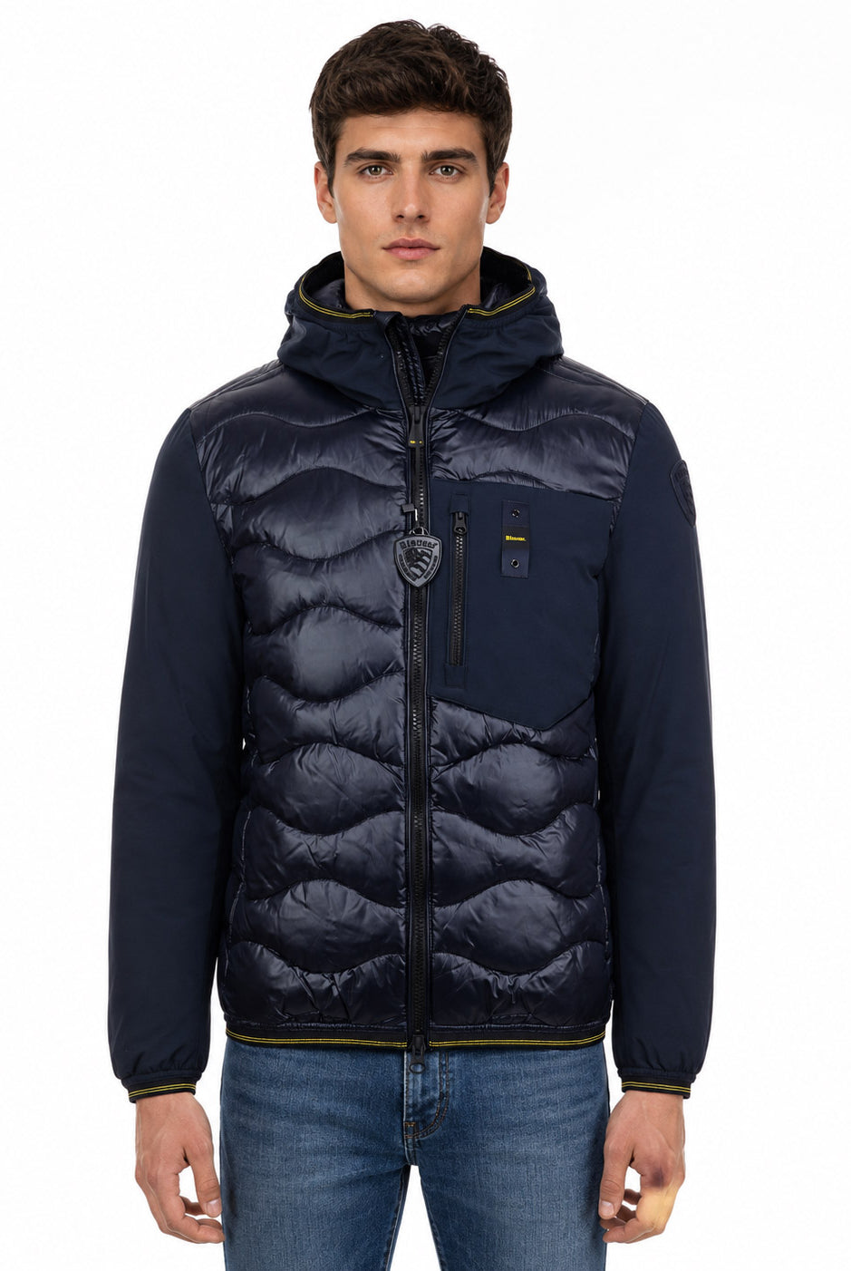 Piumino in nylon e neoprene con tasca ALBERT