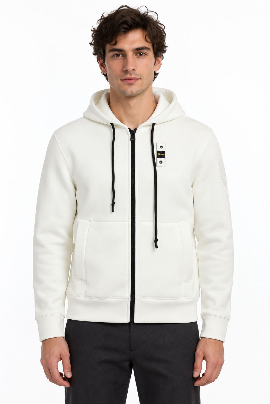 Felpa zip in neoprene con cappuccio COLBY NEOPRENE