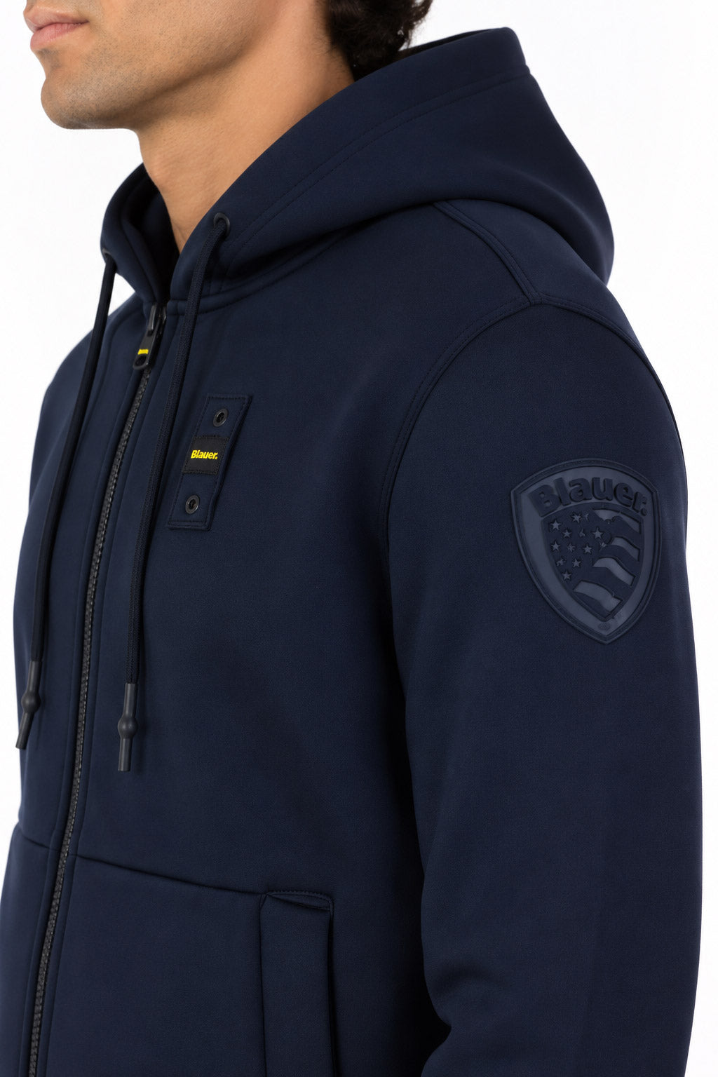 Felpa zip in neoprene con cappuccio COLBY NEOPRENE
