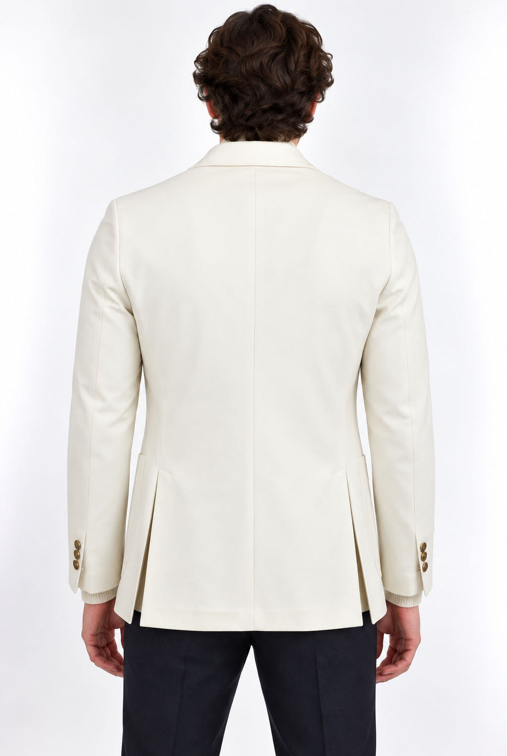Giacca Blazer Uomo in Jersey Stretch con Bottoni in Metallo