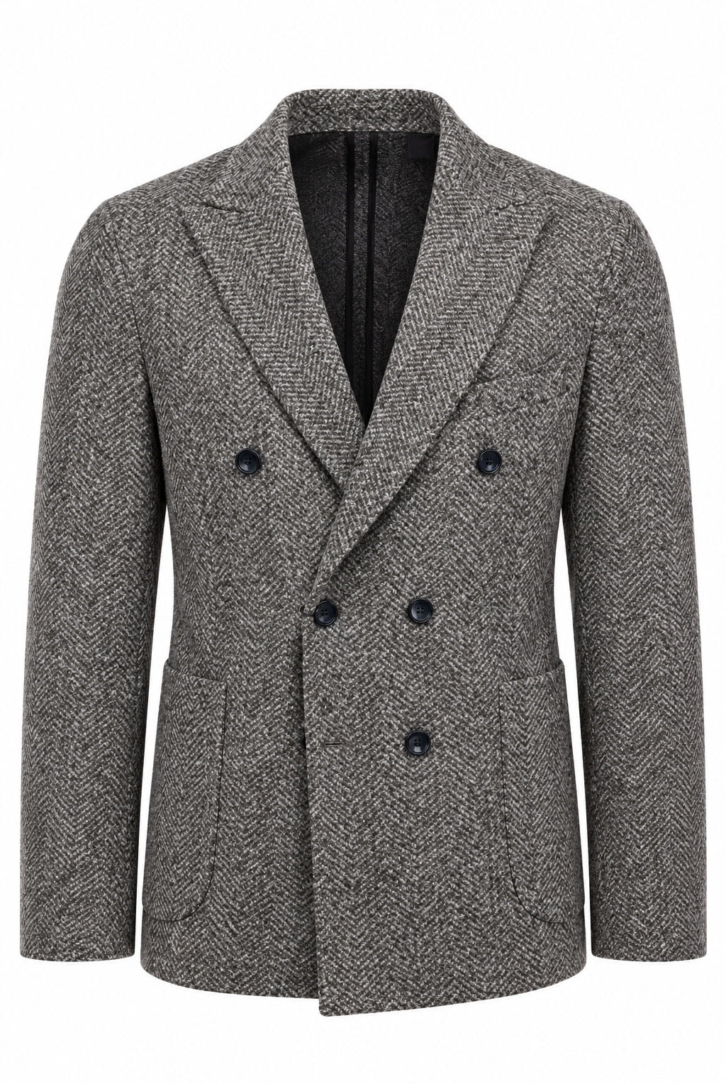 Giacca Blazer Uomo Doppiopetto in Lana Spigata