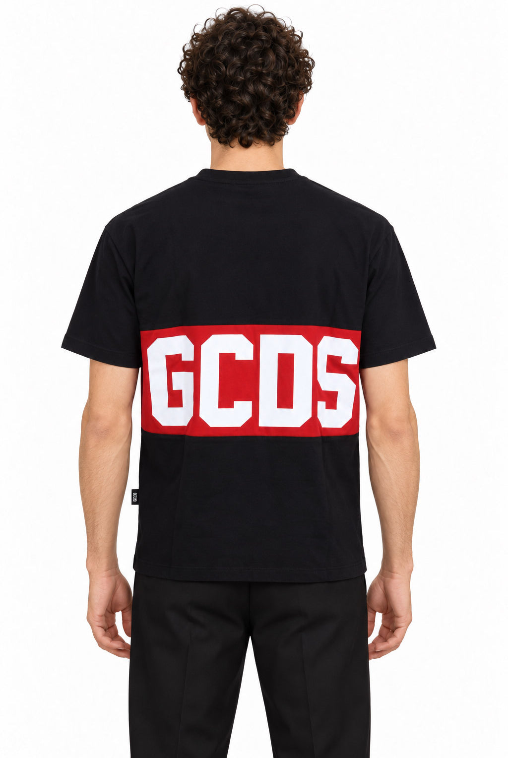 Tshirt mezza manica in cotone con banda logata