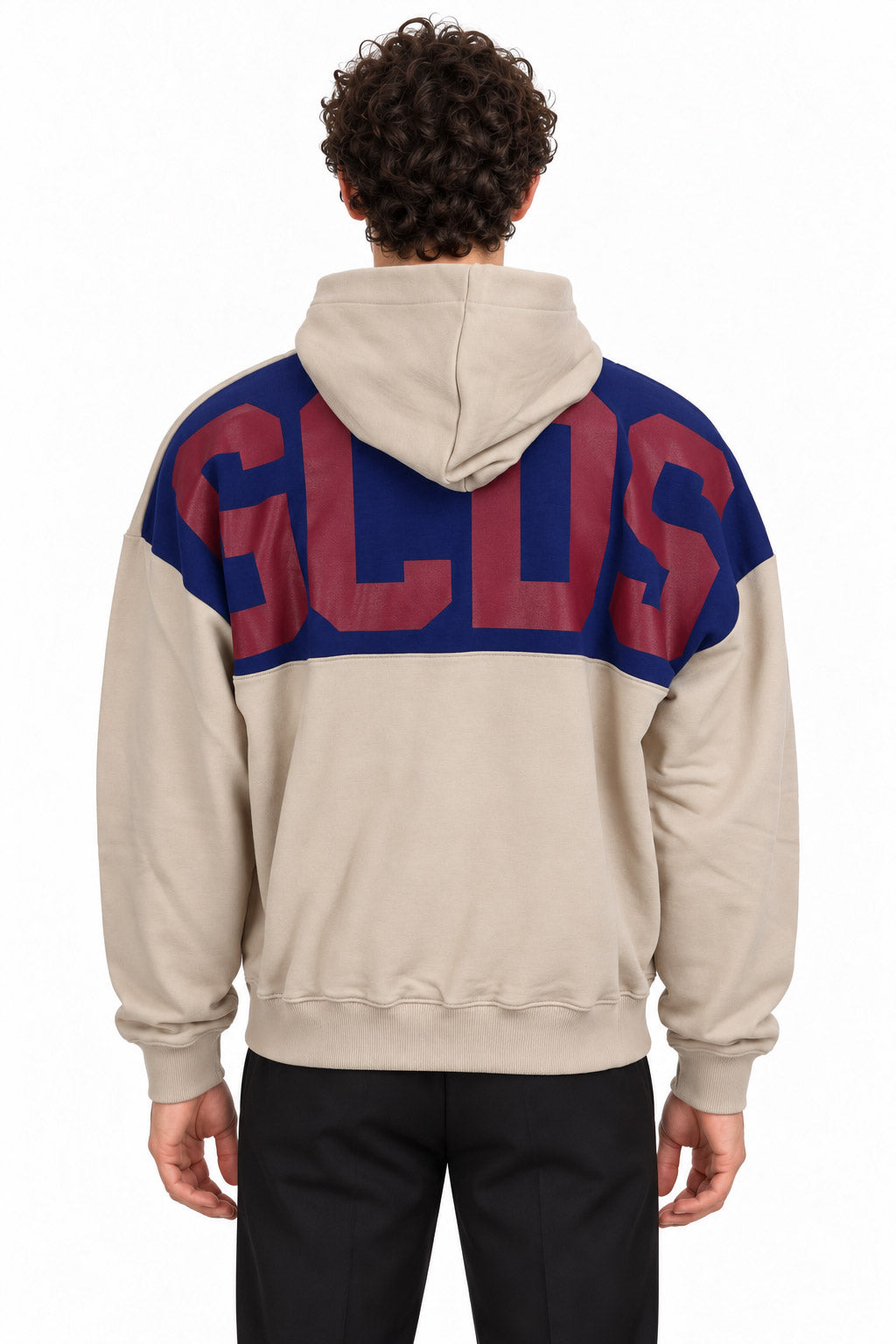 Felpa hoodie con cappuccio e banda logata posteriore