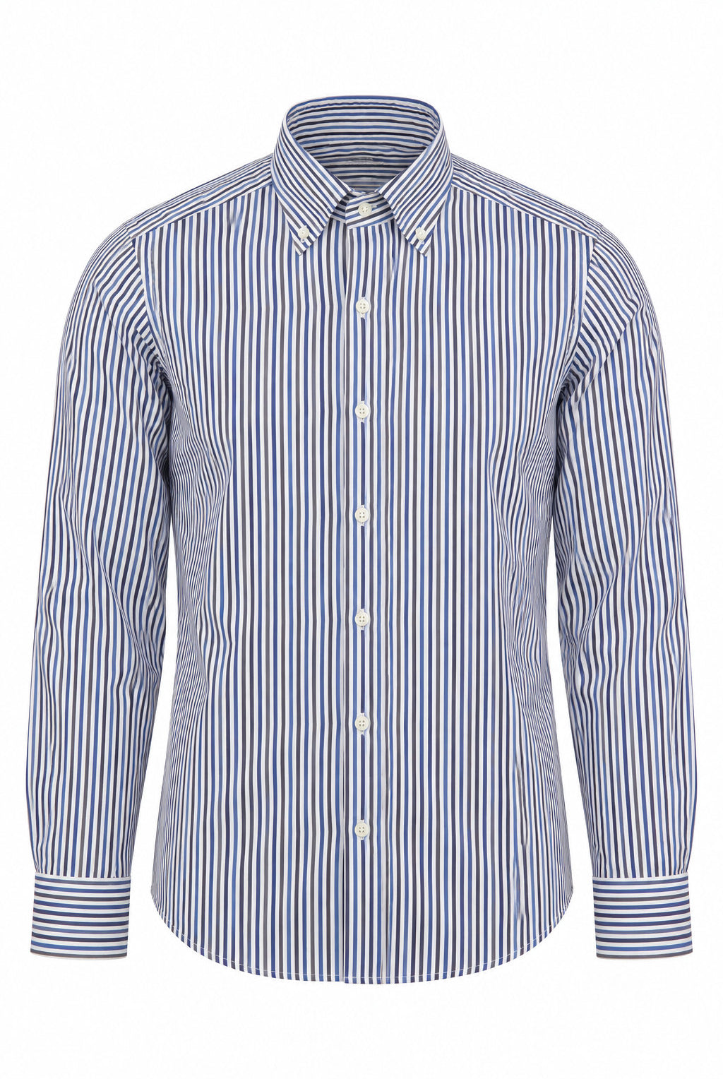 Camicia Uomo in Cotone a Righe Multicolor Button Down