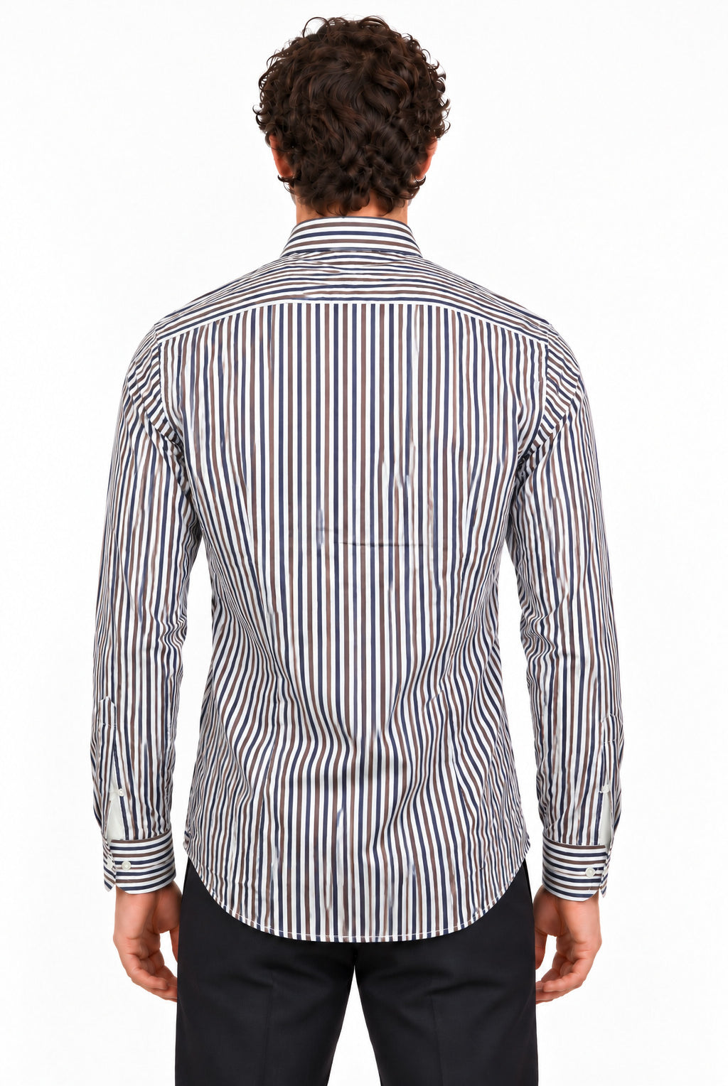 Camicia Uomo in Cotone a Righe Multicolor Button Down