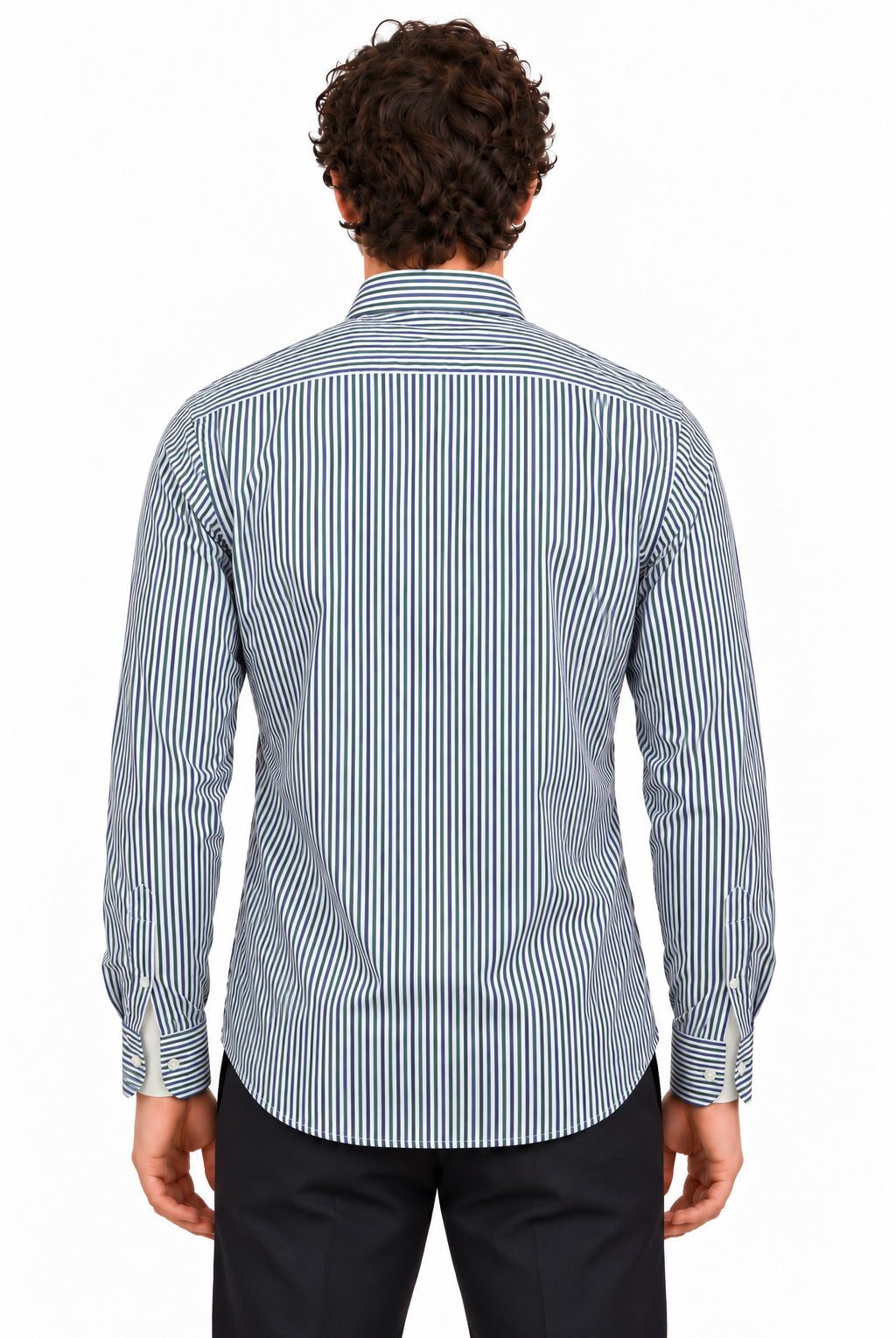 Camicia Uomo in Cotone a Righe Multicolor Button Down