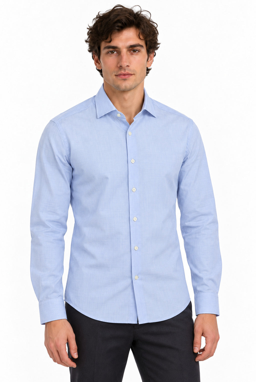 Camicia uomo in cotone unito
