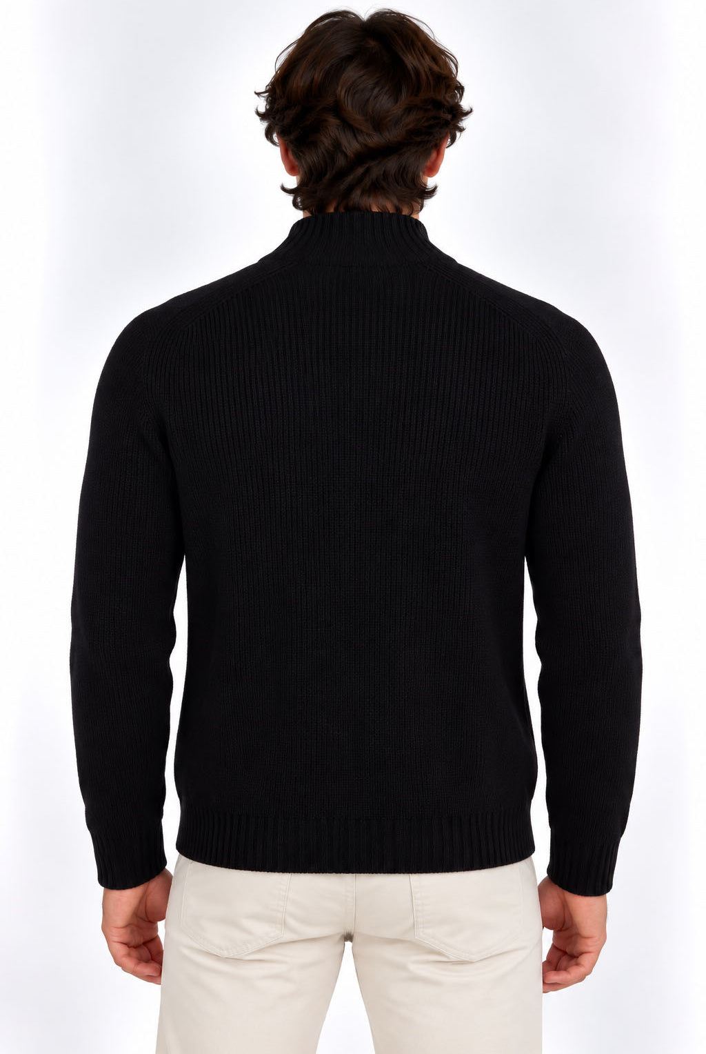 Maglia Uomo Collo Lupetto in Lana a Maglia Inglese