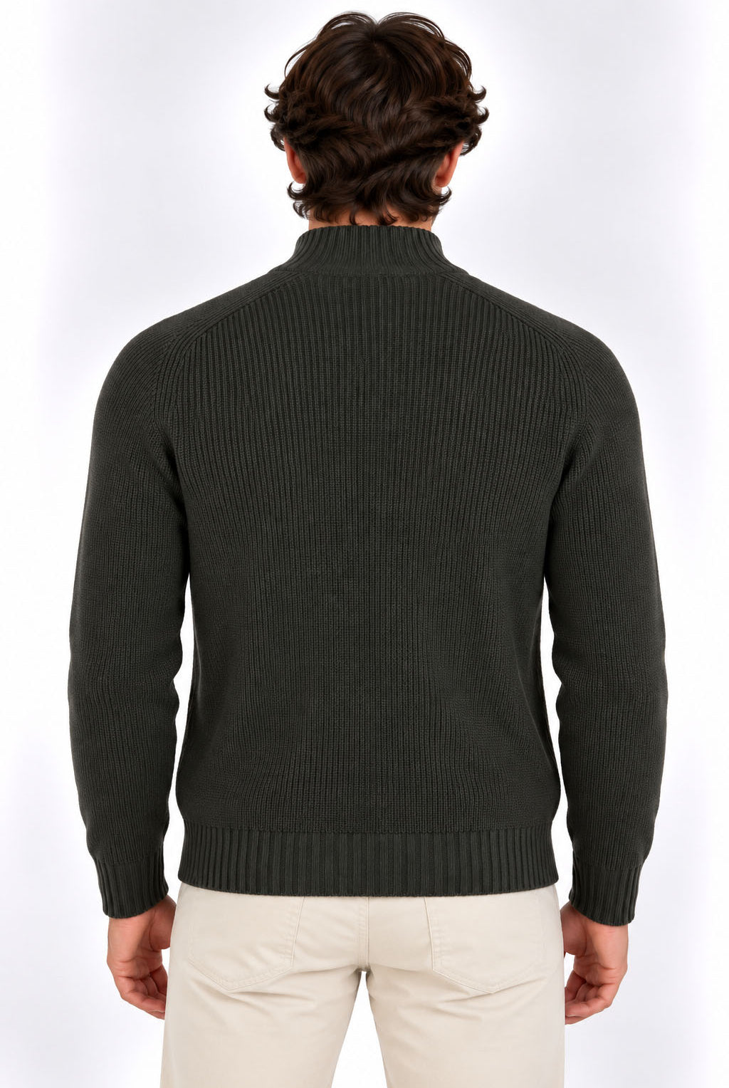 Maglia Uomo Collo Lupetto in Lana a Maglia Inglese