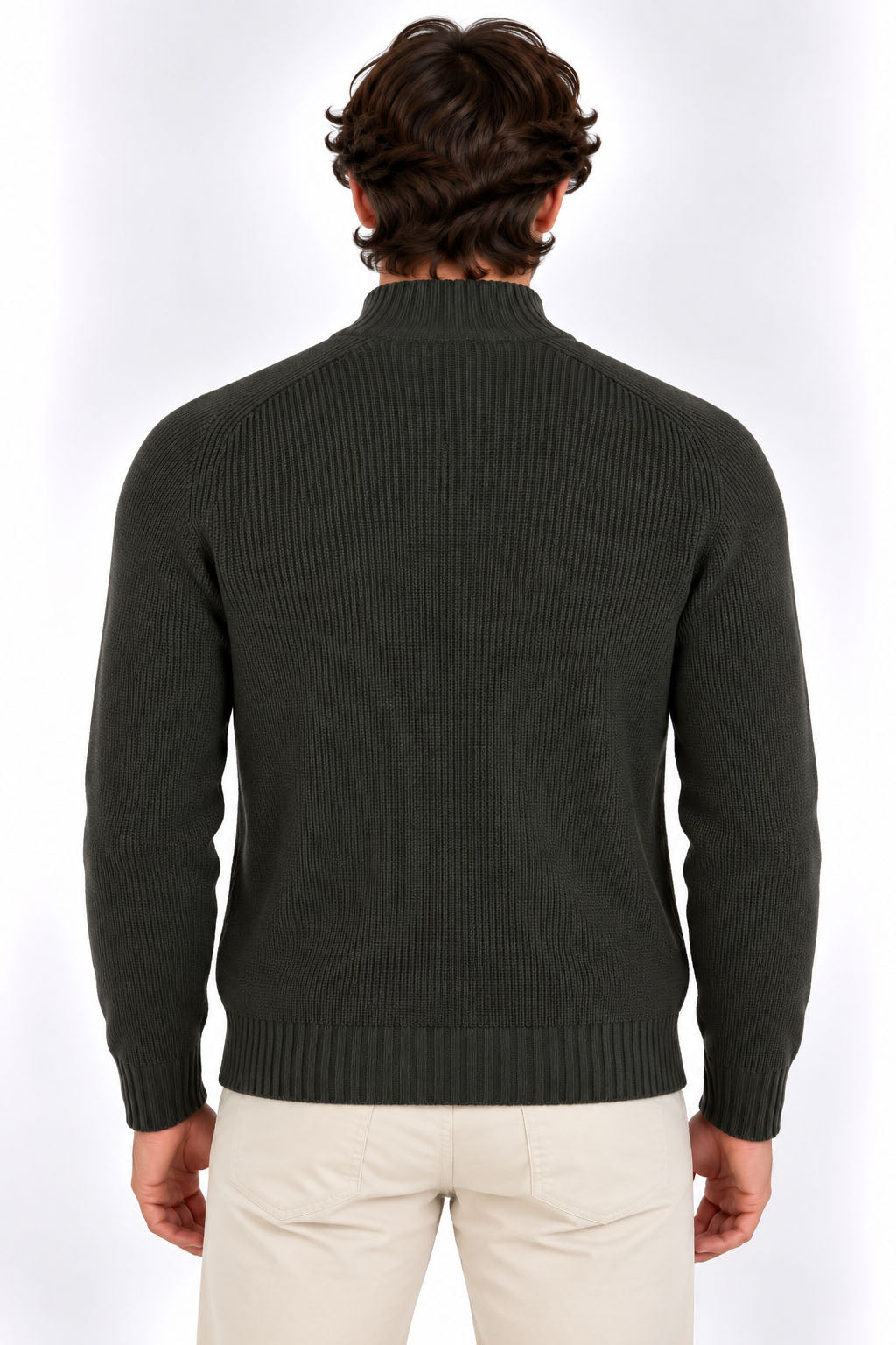 Maglia Uomo Collo Lupetto in Lana a Maglia Inglese