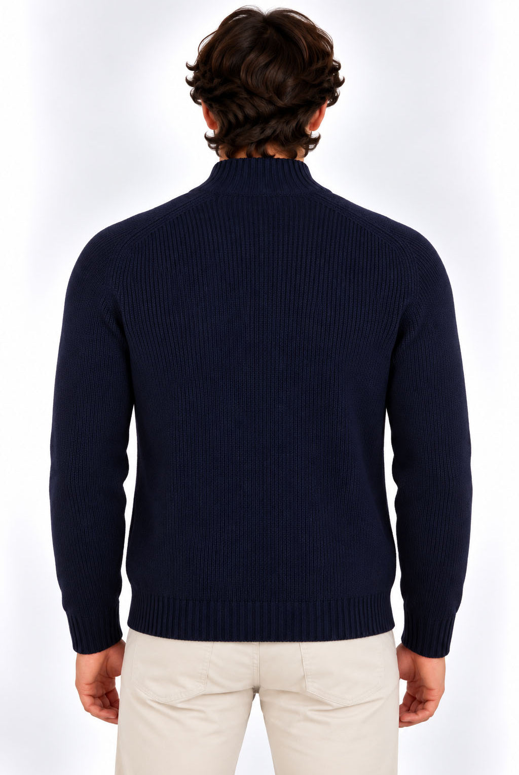 Maglia Uomo Collo Lupetto in Lana a Maglia Inglese