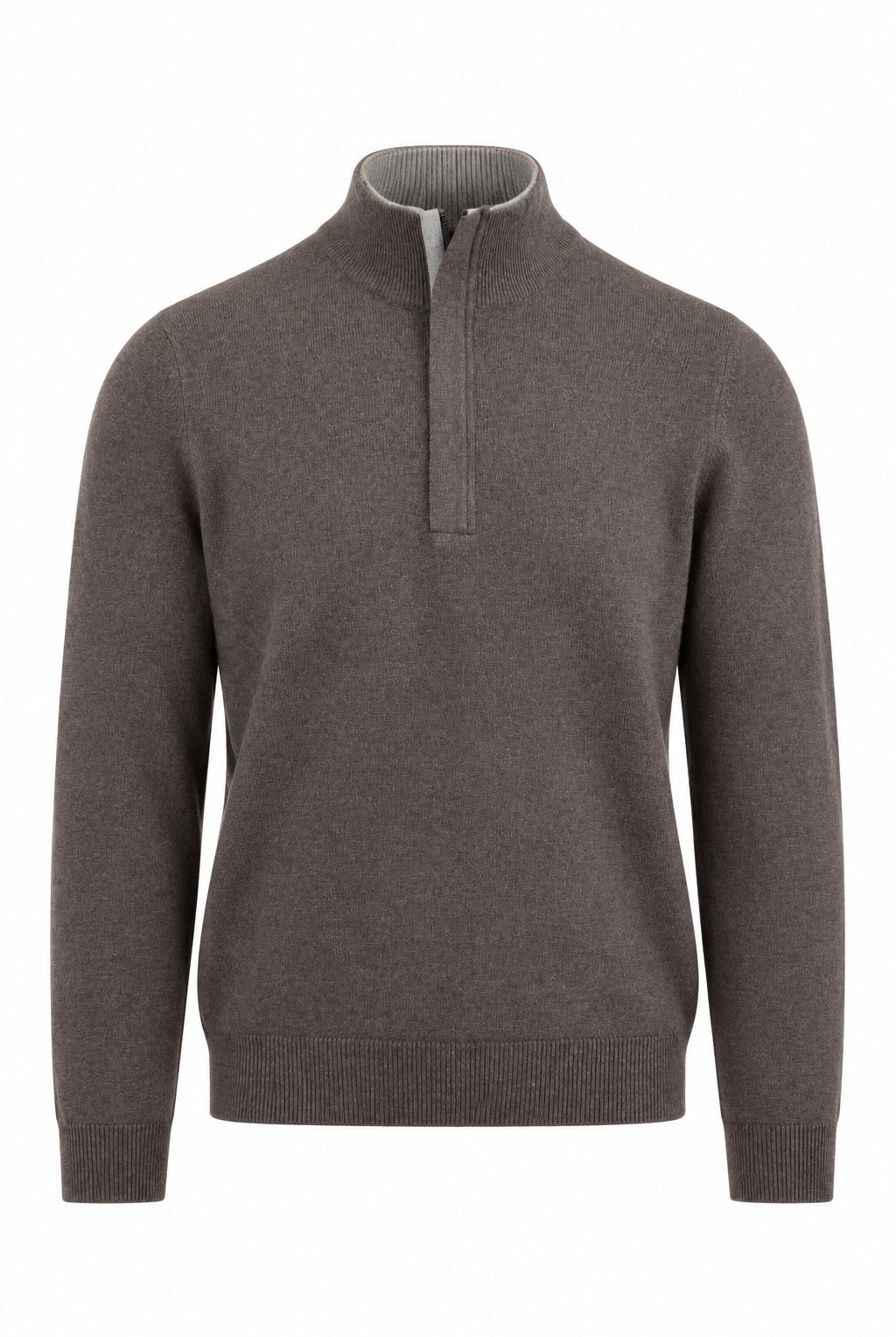 Maglia Uomo Lupetto con Zip Nascosta in Lana e Cashmere