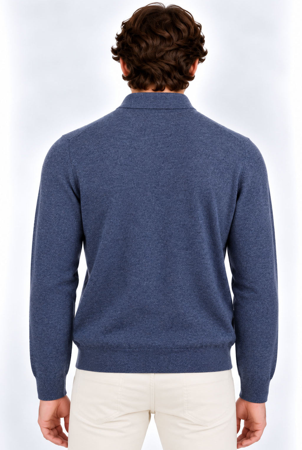 Polo Uomo a Manica Lunga in Lana e Cashmere