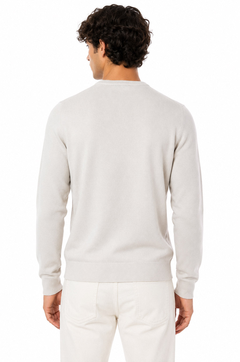 Maglia girocollo in lana e cachemire