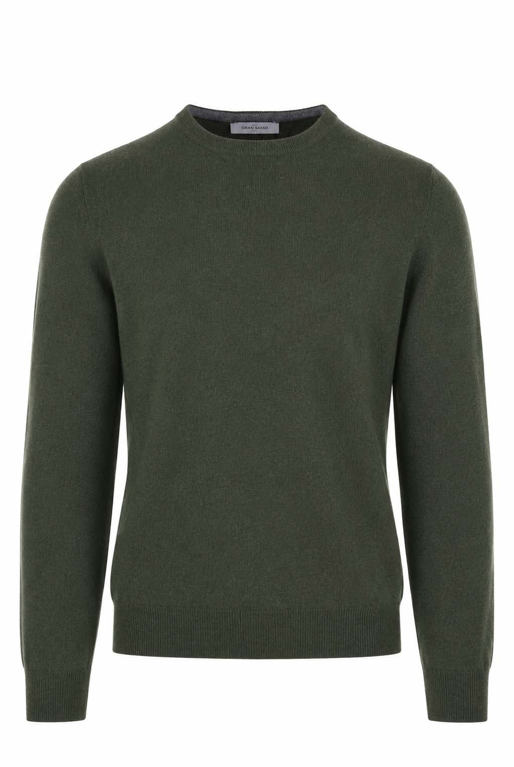 Maglia girocollo in lana e cachemire