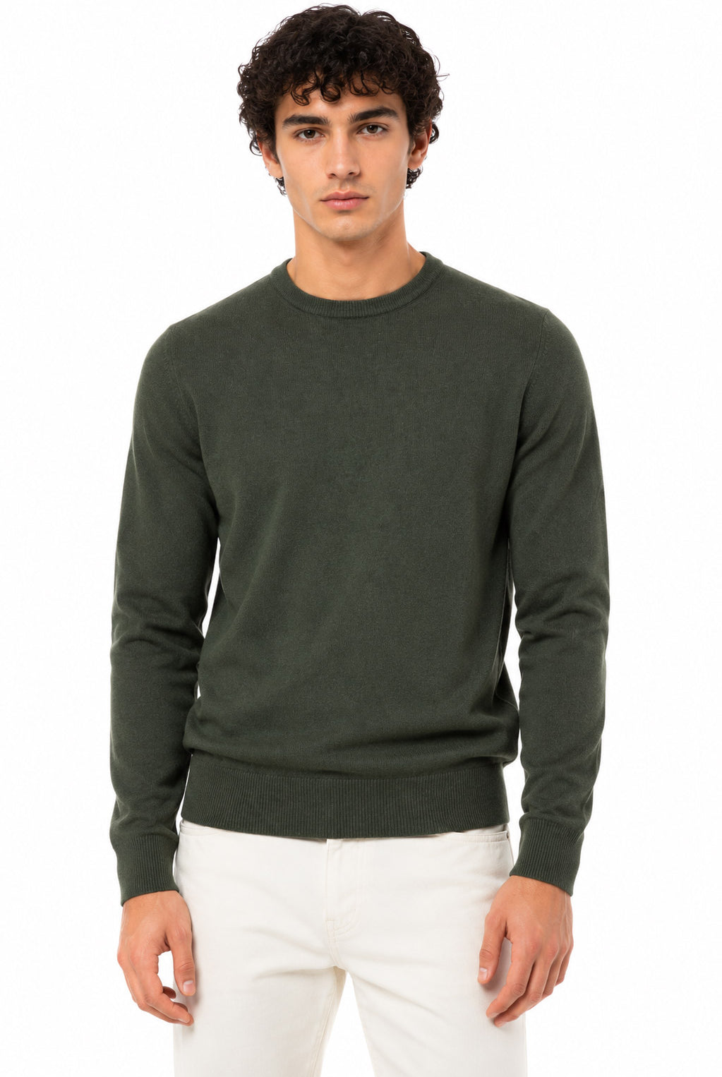 Maglia girocollo in lana e cachemire
