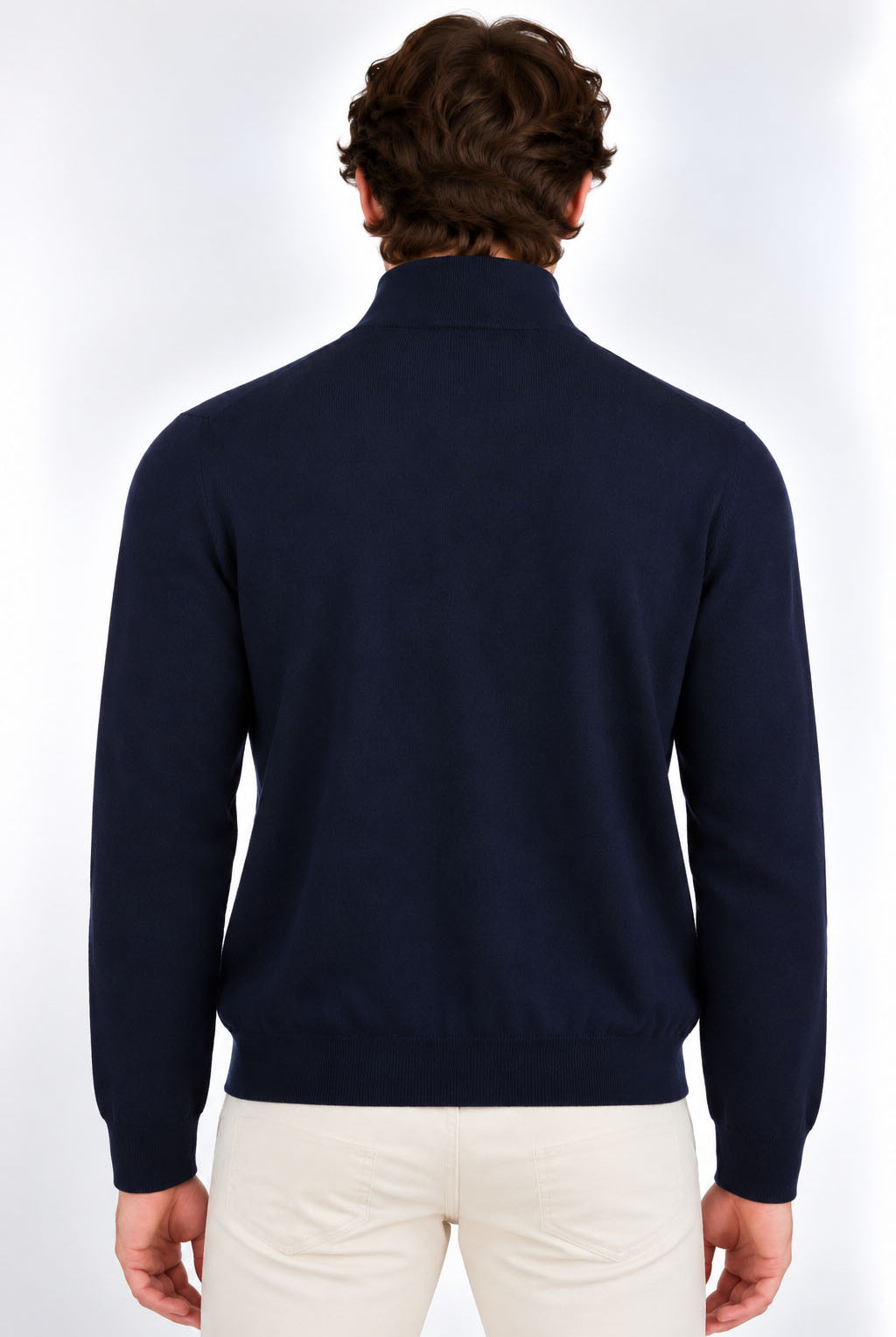 Maglia Uomo Collo Lupetto con Zip e Bottoni in lana