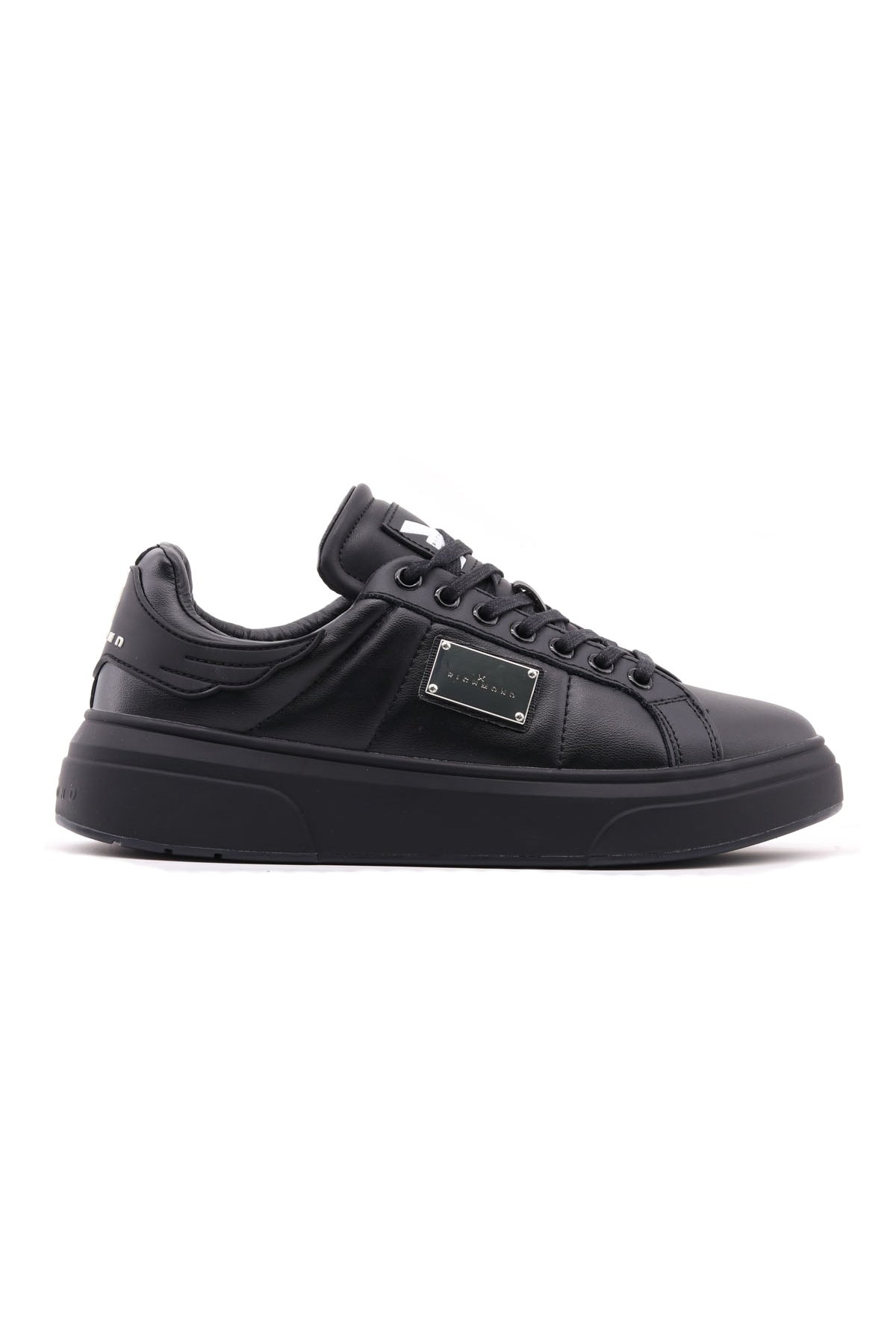 Sneakers Uomo in Pelle con Placchetta Metallica Logata