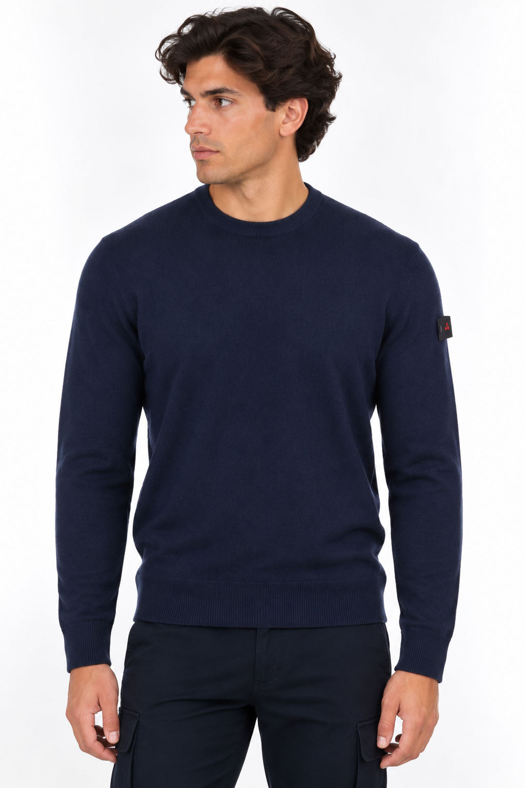 Maglia girocollo uomo in lana e cotone Exmoor