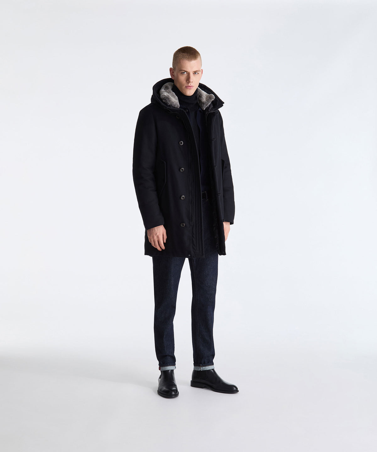 Parka con cappuccio e vera pelliccia Kasa