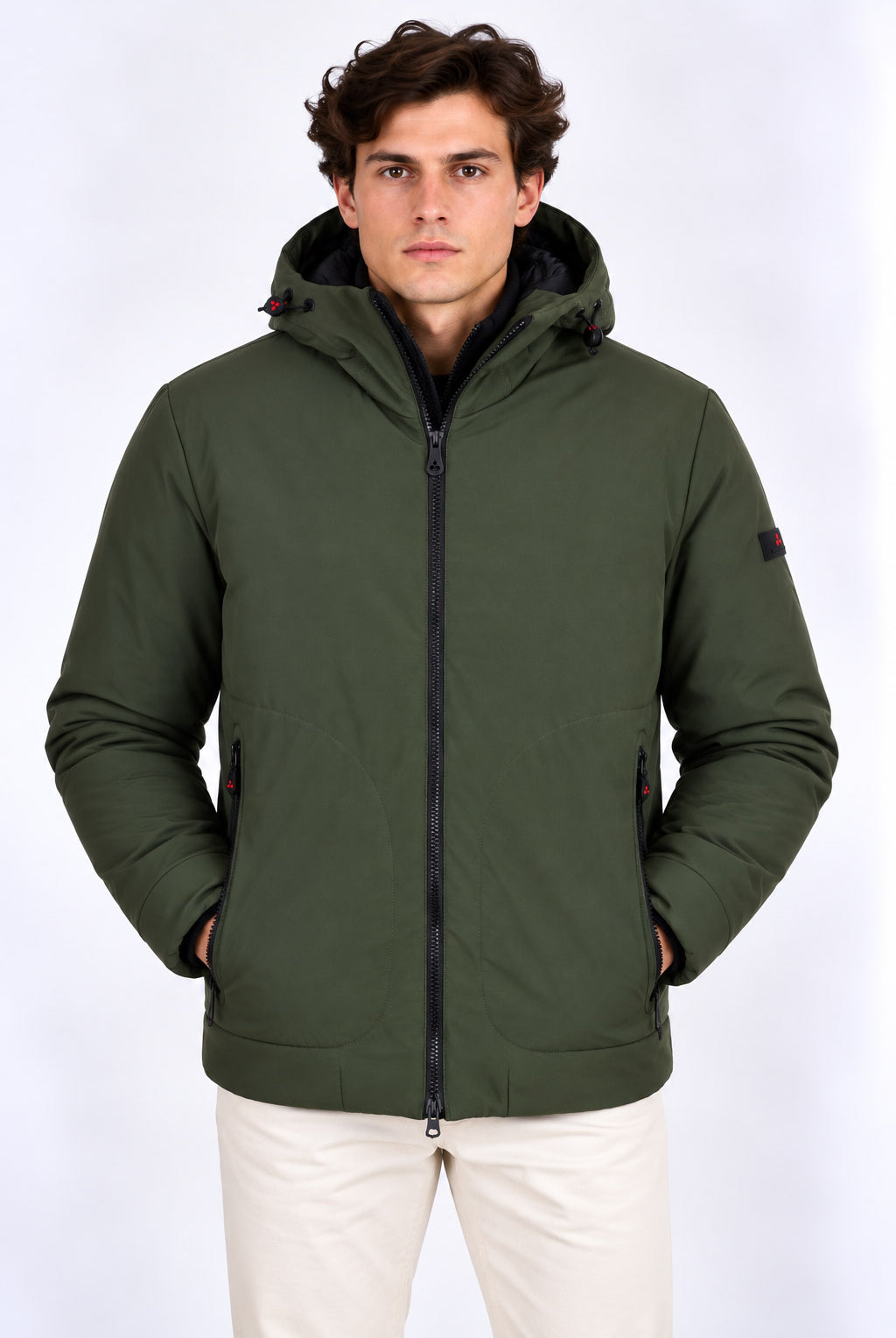 Giubbotto corto in neoprene con cappuccio Loge