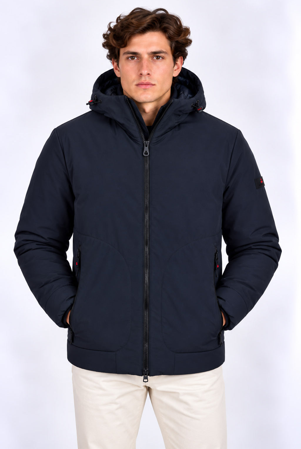 Giubbotto corto in neoprene con cappuccio Loge
