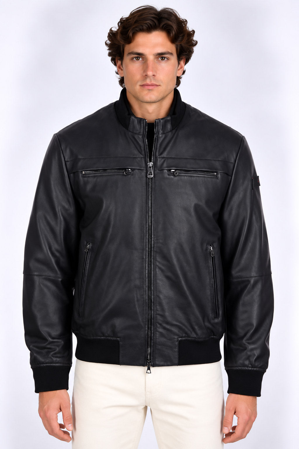 Giubbotto biker in pelle Sands