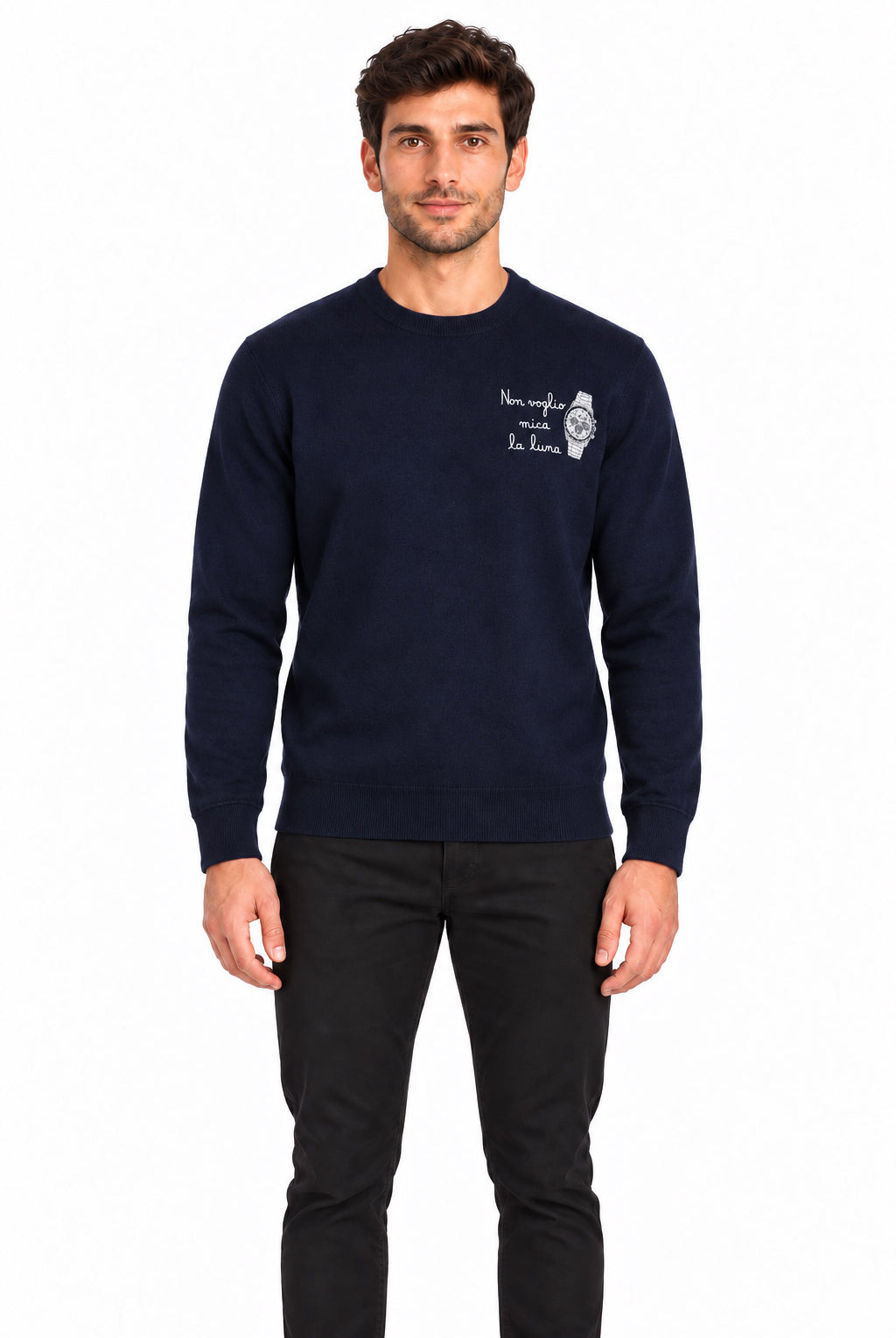 Maglia in lana con ricamo heron leggera