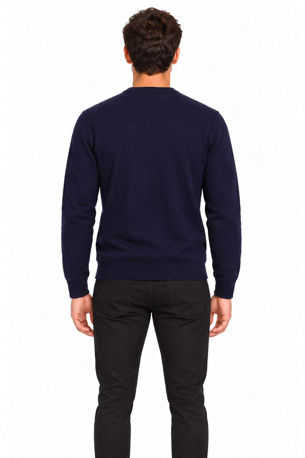 Maglia girocollo in lana e cotone
