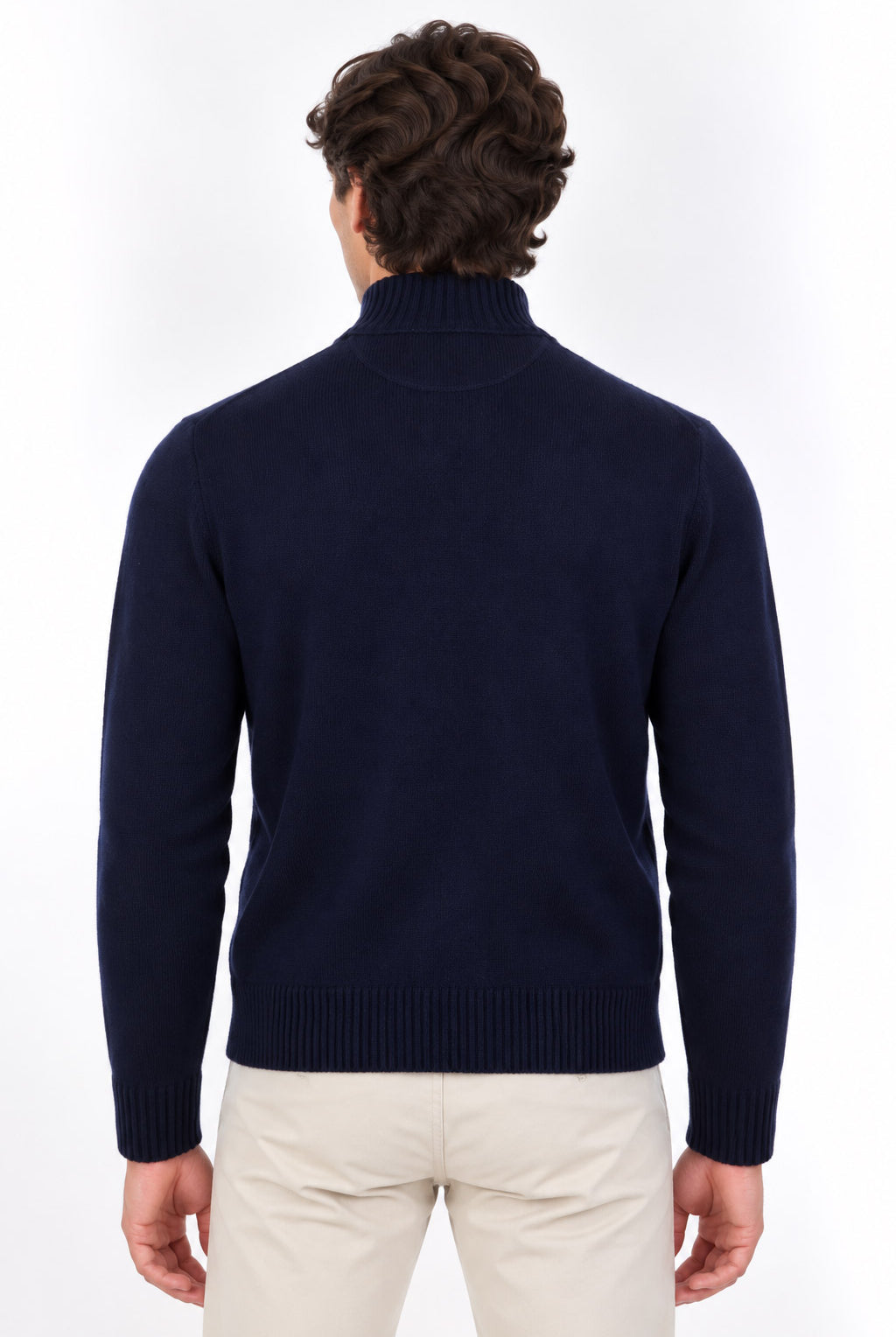 Cardigan con bottoni collo alto in lana