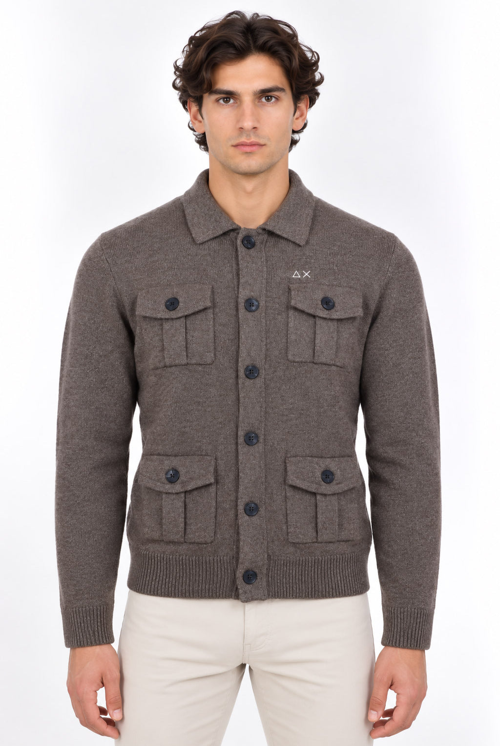 Cardigan in lana 4 tasche field jacket